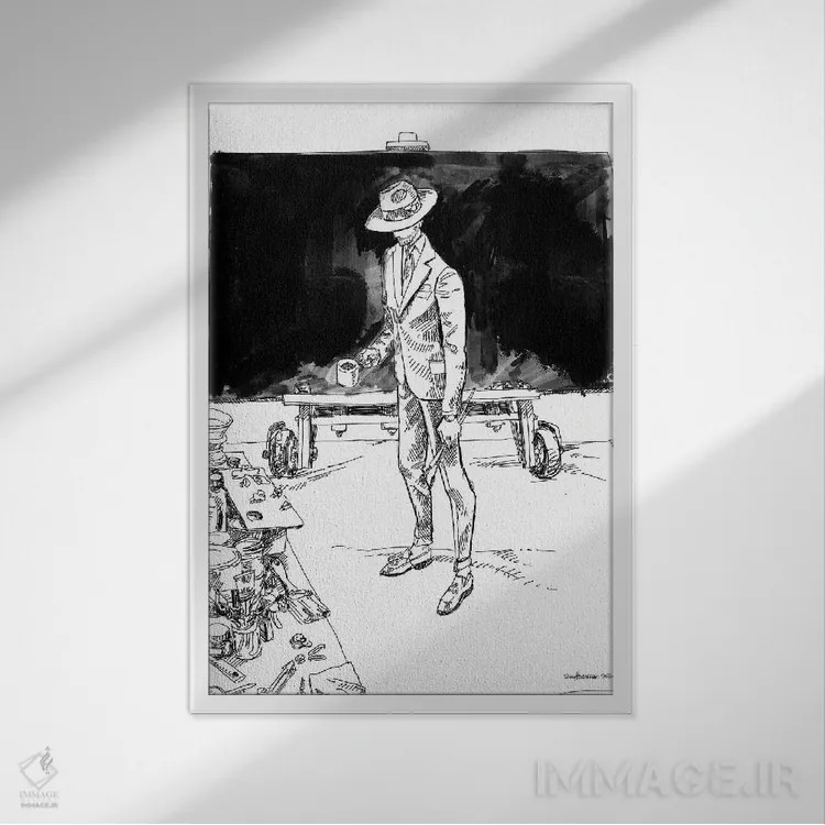 تابلو دکوراتیو دوران سایه من اثر سان فلومن - نمای قابدار سفید