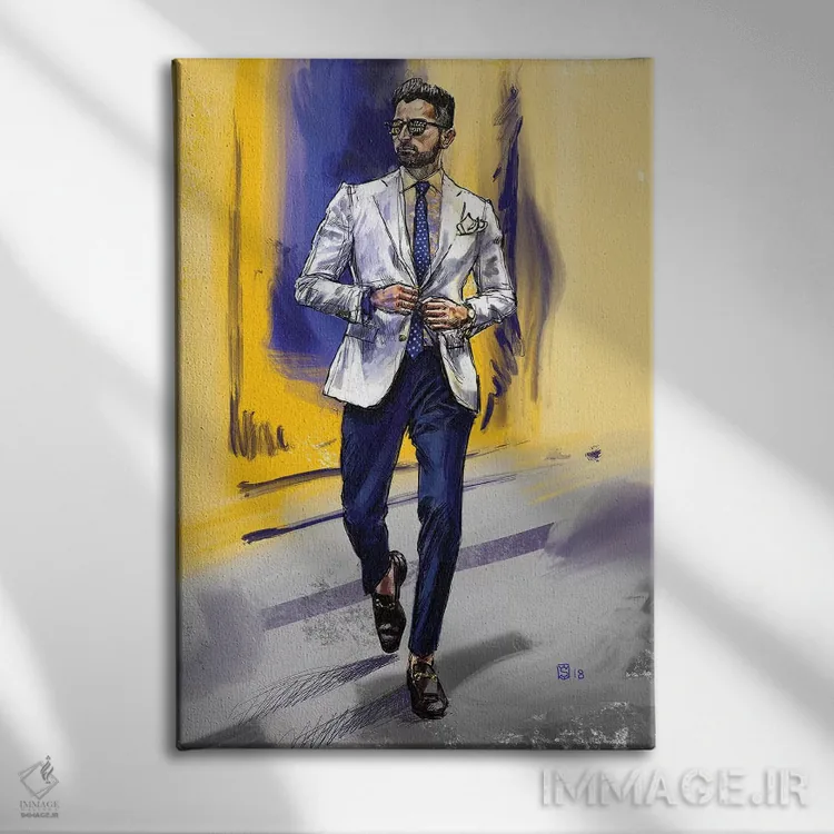 تابلو دکوراتیو استایل مردانه ۴ اثر سان فلومن - نمای روبهرو روی دیوار