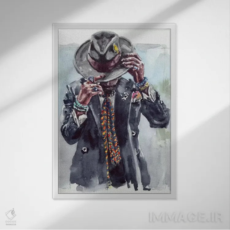 تابلو دکوراتیو استایل مردانه ۳ اثر سان فلومن - نمای قابدار سفید