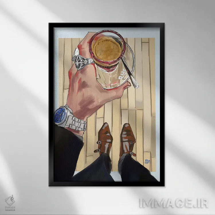 تابلو دکوراتیو اسکویب اثر سان فلومن - نمای قابدار مشکی