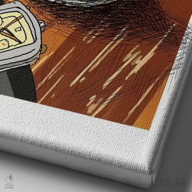 تابلو دکوراتیو ساعت ها و قهوه ۱ اثر سان فلومن - نمای نزدیک بافت بوم