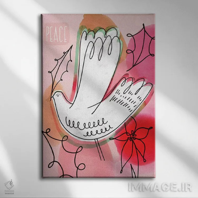 تابلو دکوراتیو کبوتر صلح اثر سارا فرانکلین - نمای روبهرو روی دیوار