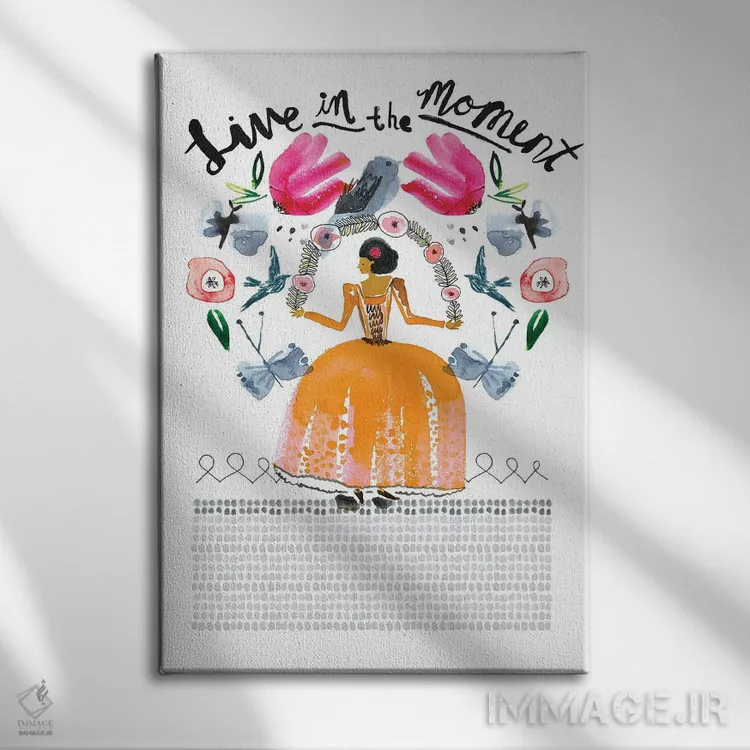 تابلو دکوراتیو در لحظه زندگی کن اثر سارا فرانکلین - نمای روبهرو روی دیوار