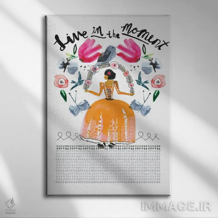 تابلو دکوراتیو در لحظه زندگی کن اثر سارا فرانکلین - نمای روبهرو روی دیوار