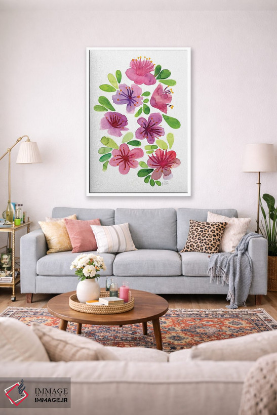 تابلو دکوراتیو آزالیاهای صورتی اثر سارا فرانکلین - D1W