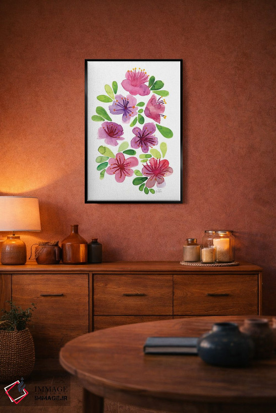 تابلو دکوراتیو آزالیاهای صورتی اثر سارا فرانکلین - D6B