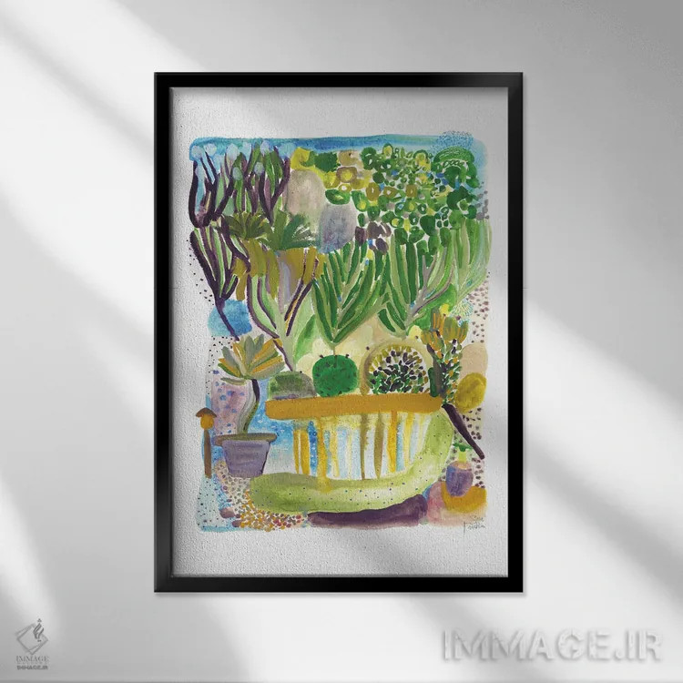 تابلو دکوراتیو واحه کالیفرنیا اثر سارا فرانکلین - نمای قابدار مشکی
