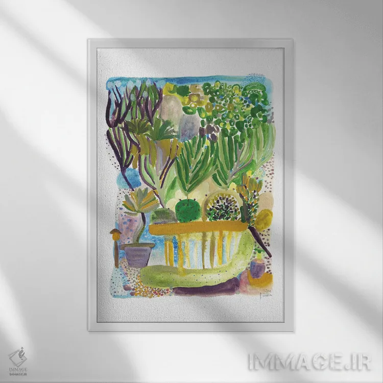 تابلو دکوراتیو واحه کالیفرنیا اثر سارا فرانکلین - نمای قابدار سفید