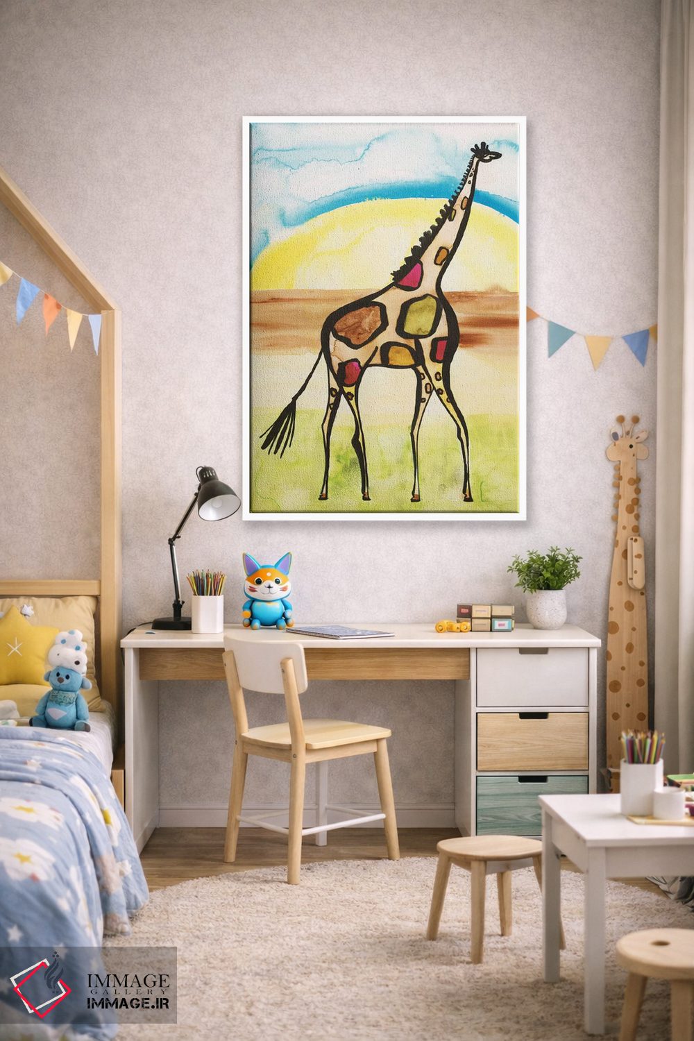 تابلو دکوراتیو زرافه اثر سارا فرانکلین - D1W