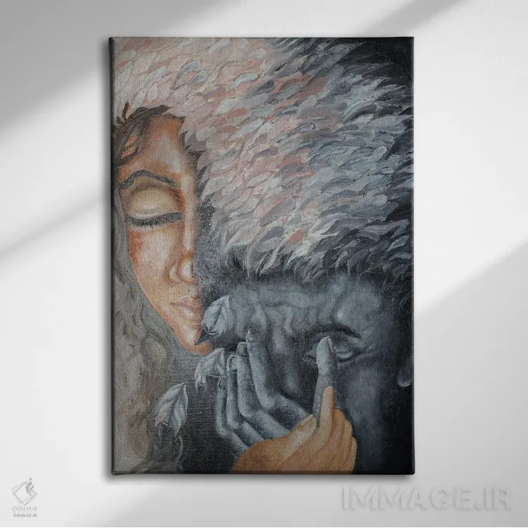 تابلو دکوراتیو فرشته تو اثر سانگیتا بانسال - نمای روبهرو روی دیوار