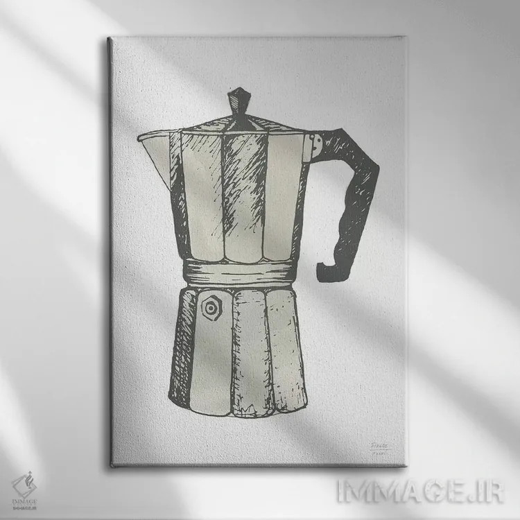 تابلو مینیمال اسپرسوساز اثر استیتمنت گودز - نمای روبهرو روی دیوار