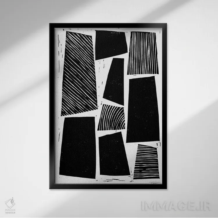 تابلو مینیمال دانه اثر استیتمنت گودز - نمای قابدار مشکی
