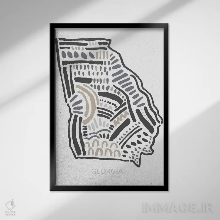تابلو دکوراتیو جورجیا اثر استیتمنت گودز - نمای قابدار مشکی