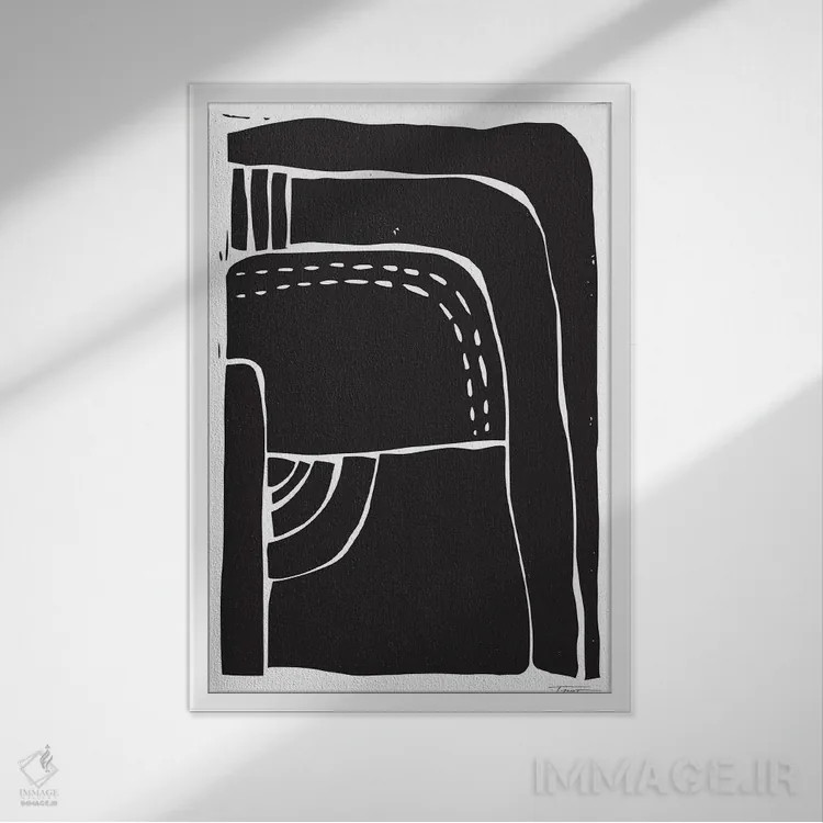تابلو مینیمال اشکال مینیمال سنگین اثر استیتمنت گودز - نمای قابدار سفید