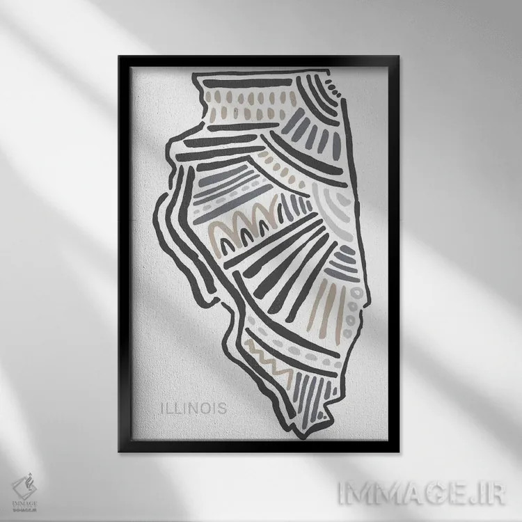 تابلو دکوراتیو ایلی نوی اثر استیتمنت گودز - نمای قابدار مشکی