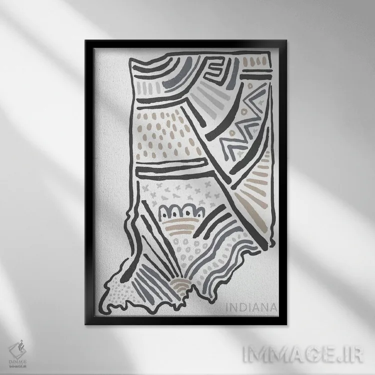 تابلو دکوراتیو ایندیانا اثر استیتمنت گودز - نمای قابدار مشکی