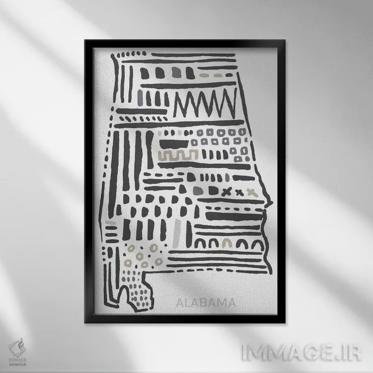 تابلو دکوراتیو آلاباما اثر استیتمنت گودز - نمای قابدار مشکی