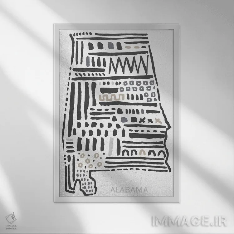 تابلو دکوراتیو آلاباما اثر استیتمنت گودز - نمای قابدار سفید