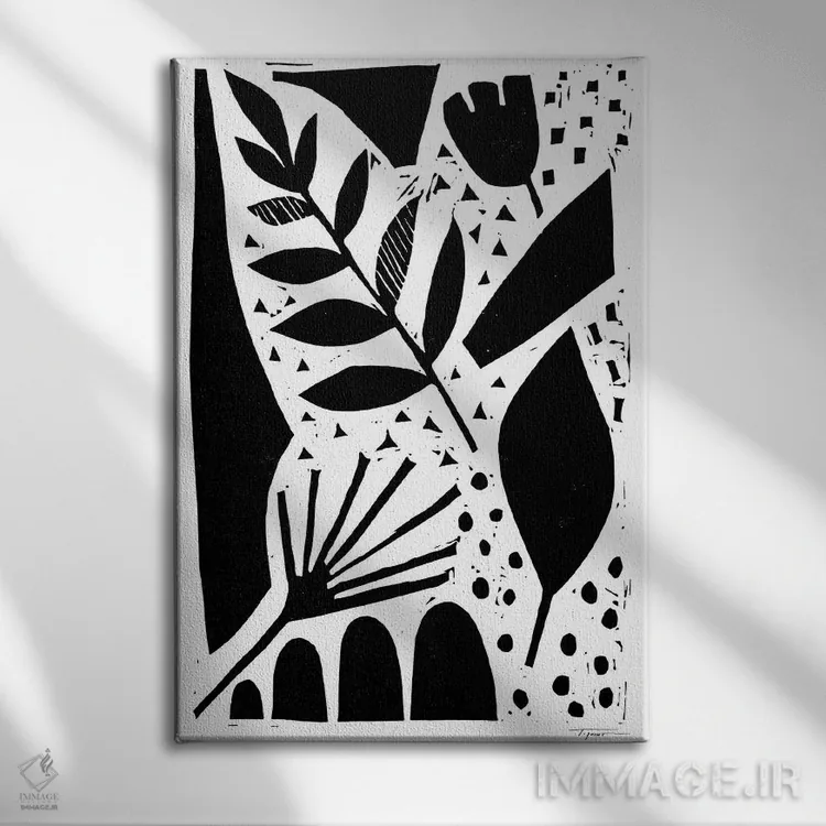 تابلو مینیمال طبیعت در قالب انتزاعی اثر استیتمنت گودز - نمای روبهرو روی دیوار