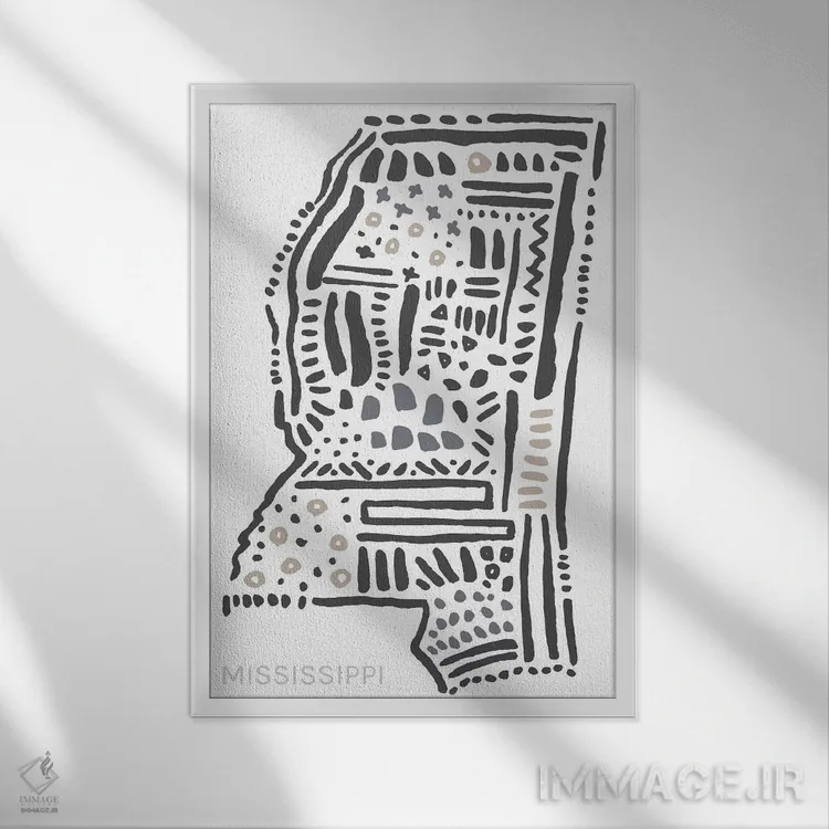 تابلو دکوراتیو می سی سی پی اثر استیتمنت گودز - نمای قابدار سفید