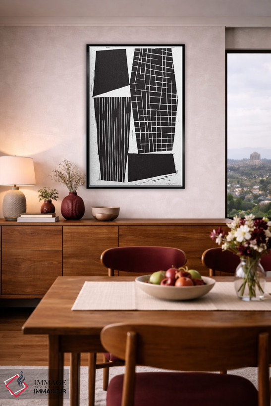 تابلو مینیمال چهار فرم هندسی مینیمال با طرح اثر استیتمنت گودز - D3B