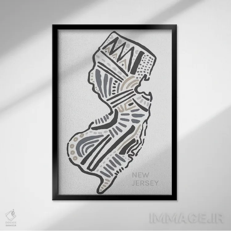 تابلو دکوراتیو نیوجرسی اثر استیتمنت گودز - نمای قابدار مشکی