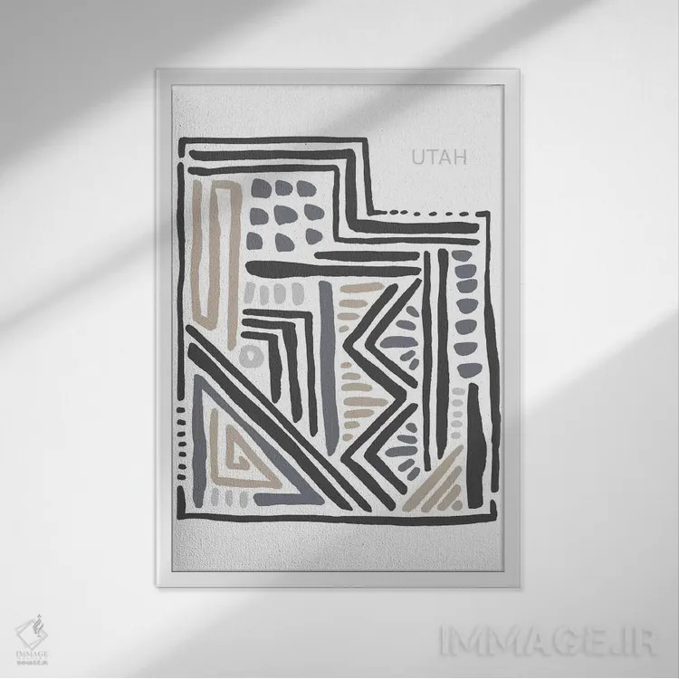 تابلو دکوراتیو یوتا اثر استیتمنت گودز - نمای قابدار سفید