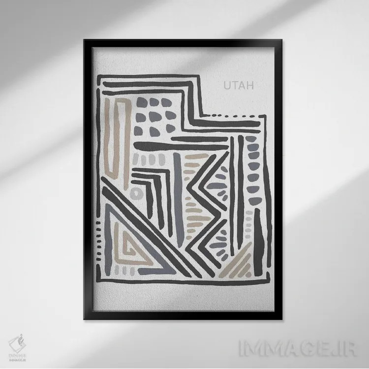 تابلو دکوراتیو یوتا اثر استیتمنت گودز - نمای قابدار مشکی