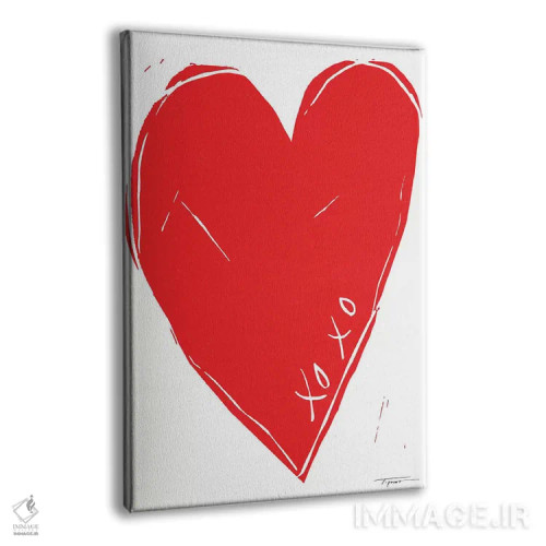 تابلو مینیمال قلب XOXO اثر استیتمنت گودز - نمای پرسپکتیو محصول