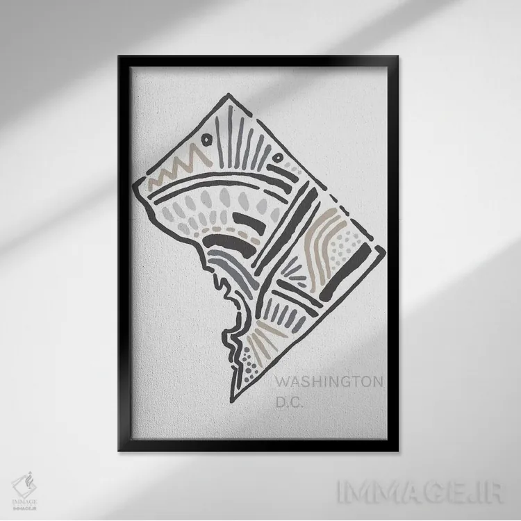 تابلو دکوراتیو واشنگتن دی سی اثر استیتمنت گودز - نمای قابدار مشکی