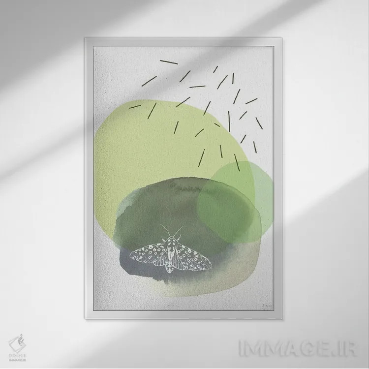 تابلو مینیمال شب پره تنها اثر استیتمنت گودز - نمای قابدار سفید