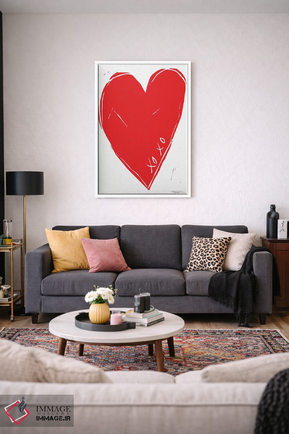تابلو مینیمال قلب XOXO اثر استیتمنت گودز - D2W