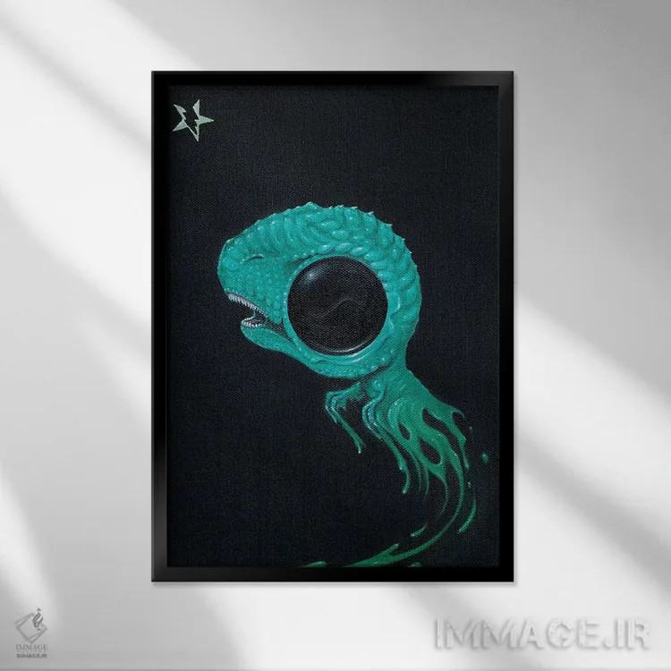 تابلو دکوراتیو غرغر اثر شوگر فیولد - نمای قابدار مشکی