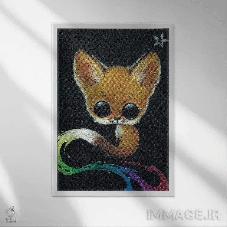 تابلو دکوراتیو شزم اثر شوگر فیولد - نمای قابدار سفید