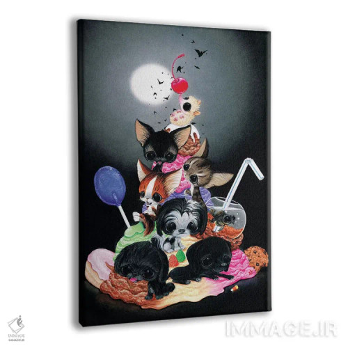 تابلو دکوراتیو نیمه شب شیرین اثر شوگر فیولد - نمای پرسپکتیو محصول