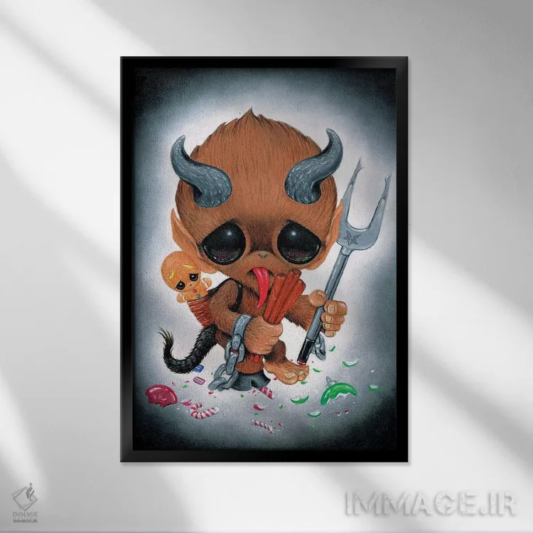 تابلو دکوراتیو بهتره اخم نکنی اثر شوگر فیولد - نمای قابدار مشکی