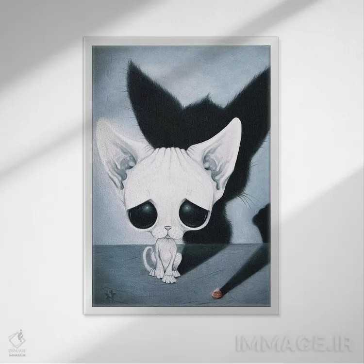 تابلو دکوراتیو دنبال سایه ها رفتن اثر شوگر فیولد - نمای قابدار سفید