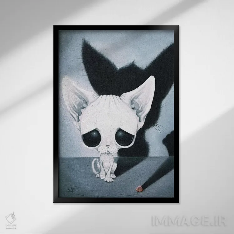 تابلو دکوراتیو دنبال سایه ها رفتن اثر شوگر فیولد - نمای قابدار مشکی