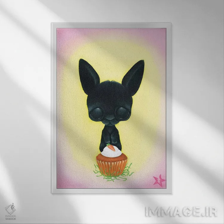 تابلو دکوراتیو هری اثر شوگر فیولد - نمای قابدار سفید