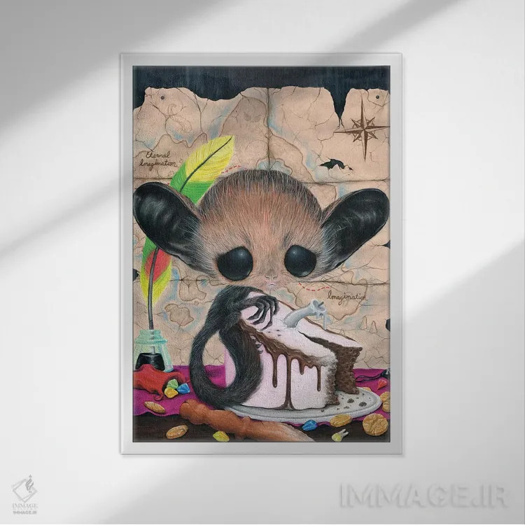 تابلو دکوراتیو چشم قربان! اثر شوگر فیولد - نمای قابدار سفید