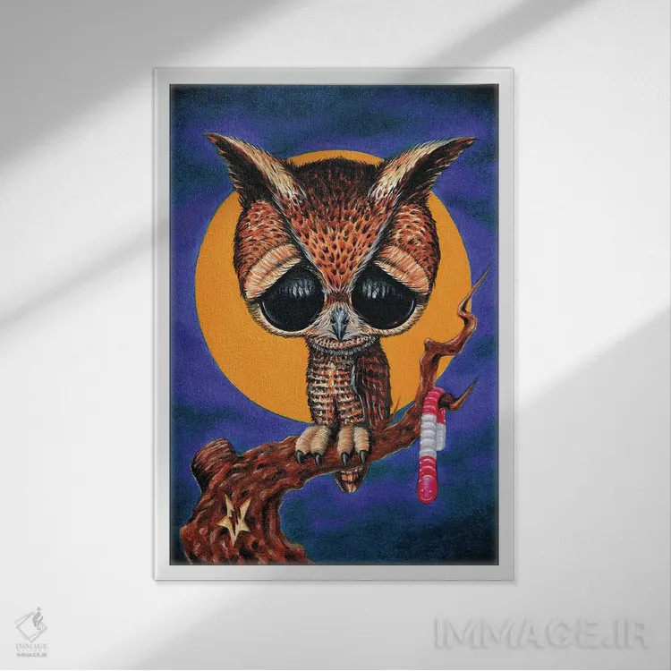 تابلو دکوراتیو شیفت شب اثر شوگر فیولد - نمای قابدار سفید