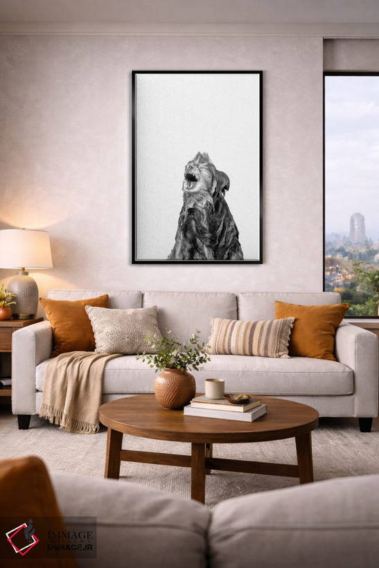 تابلو دکوراتیو Chelsea, Black & White,سگ خیس، چلسی اثر سوفی گامان - D2B