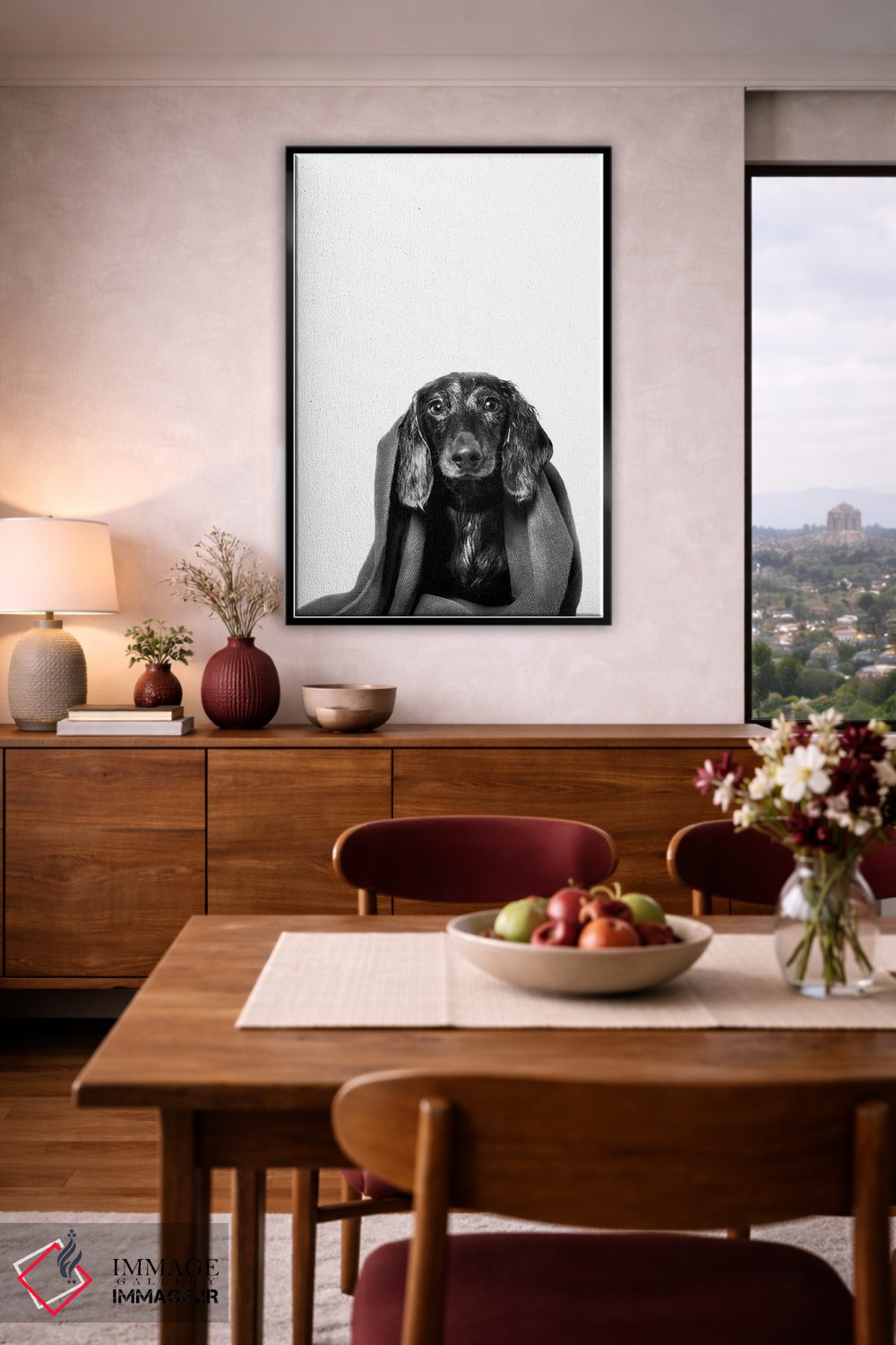 تابلو دکوراتیو Anthony With Towel, Black & White,سگ خیس، آنتونی با حوله، سی… اثر سوفی گامان - D5B