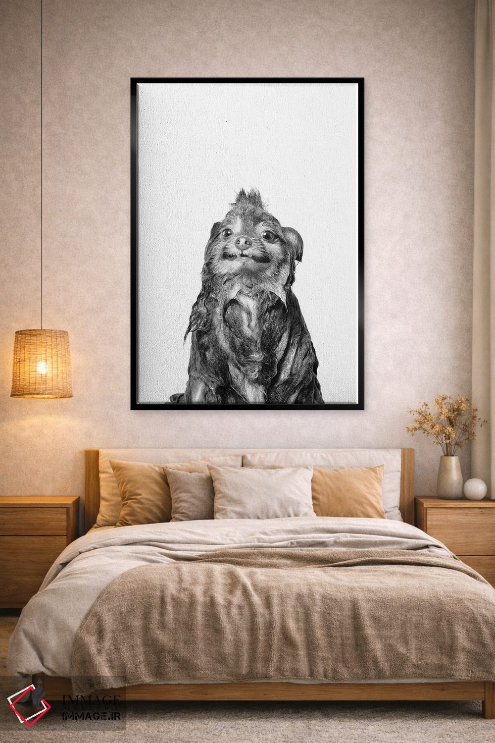 تابلو دکوراتیو Chelsea II, Black & White,سگ خیس، چلسی ۲ اثر سوفی گامان - D2B