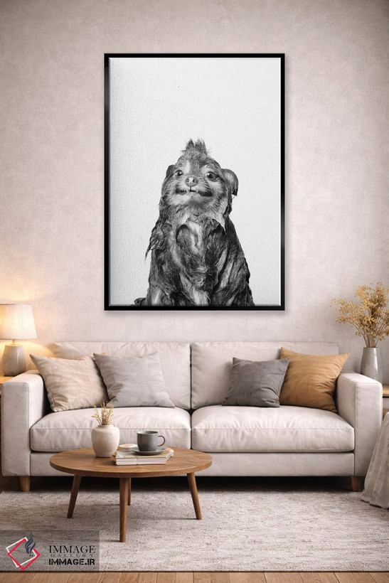 تابلو دکوراتیو Chelsea II, Black & White,سگ خیس، چلسی ۲ اثر سوفی گامان - D3B
