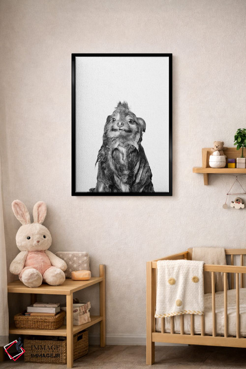 تابلو دکوراتیو Chelsea II, Black & White,سگ خیس، چلسی ۲ اثر سوفی گامان - D6B