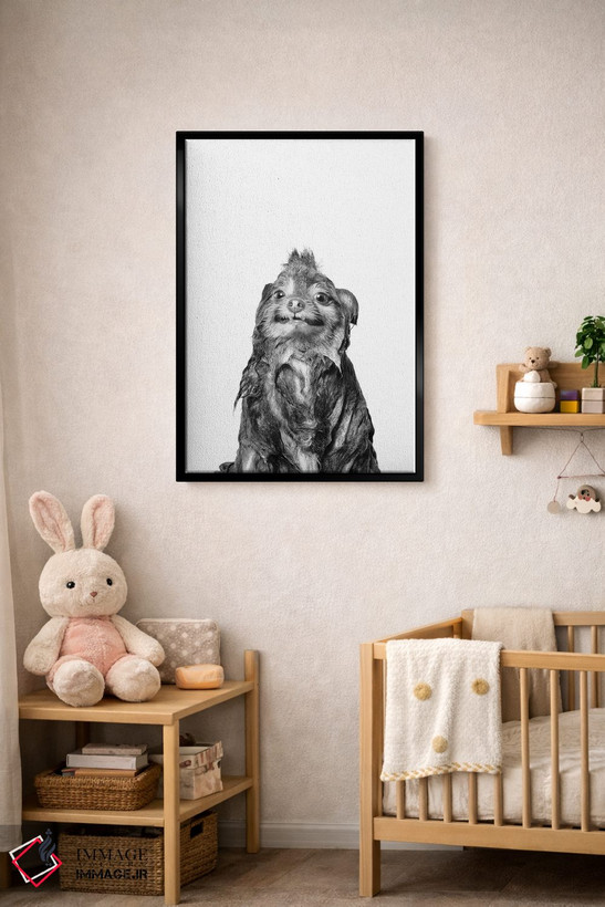 تابلو دکوراتیو Chelsea II, Black & White,سگ خیس، چلسی ۲ اثر سوفی گامان - D6B