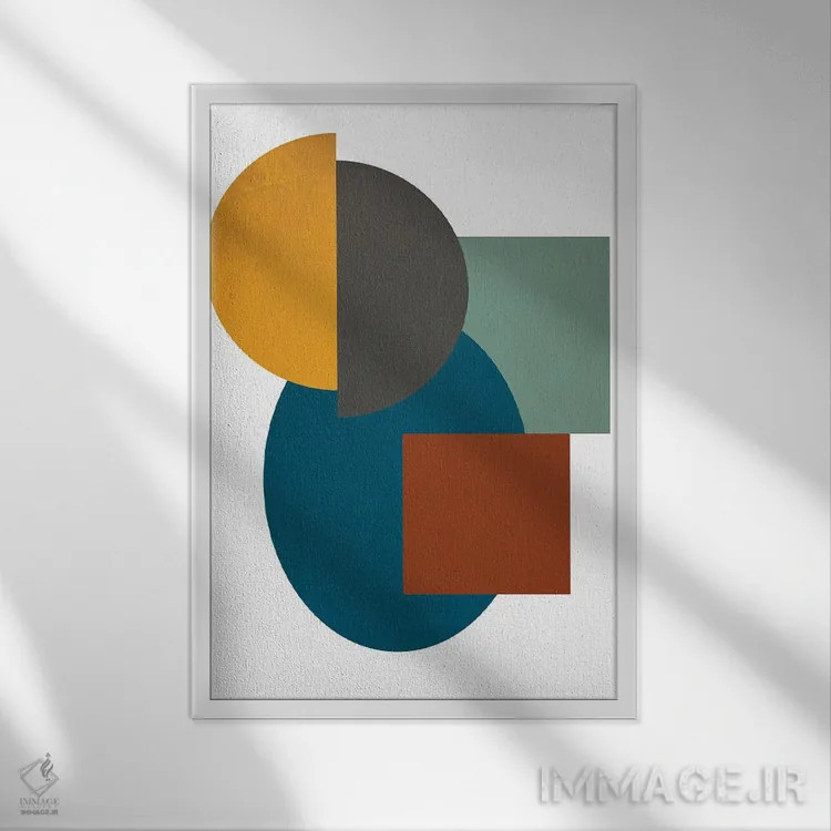 تابلو مینیمال اشکال ساده روی سفید II اثر استودیو گرافیک SD - نمای قابدار سفید