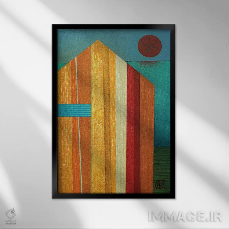 تابلو انتزاعی انبار چوبی اثر سرژ واسی لندیوس - نمای قابدار مشکی