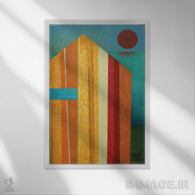 تابلو انتزاعی انبار چوبی اثر سرژ واسی لندیوس - نمای قابدار سفید